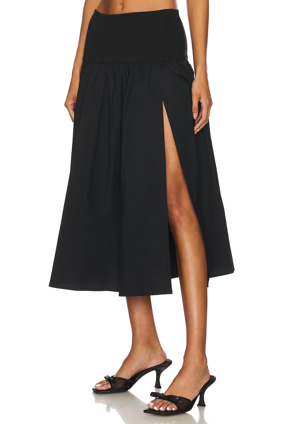 Modern Lucy Black Slit Maxi Skirt