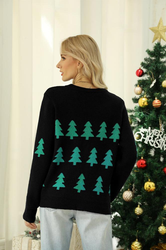 Sparkling Sequined Christmas Tree Knit Sweater