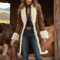 Modern Denim Women's Western Retro Coat Plush Autumn And Winter Warm Coat