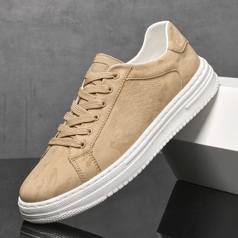 Cowhide Leather Sneakers with All-Day Comfort