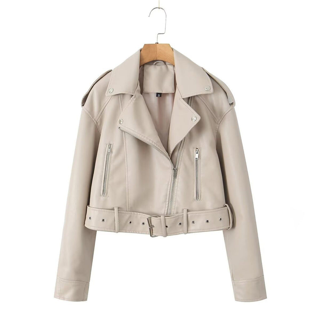 Washable Leather Jacket with Color Gradient