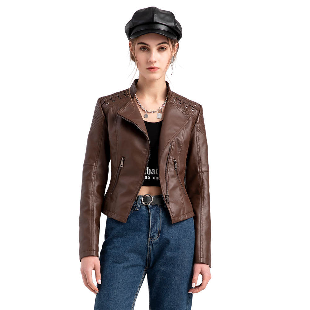 Leather Jacket in Washed Lambskin