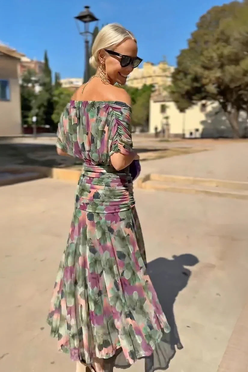 Chocolate Tulle Maxi-Length Dress