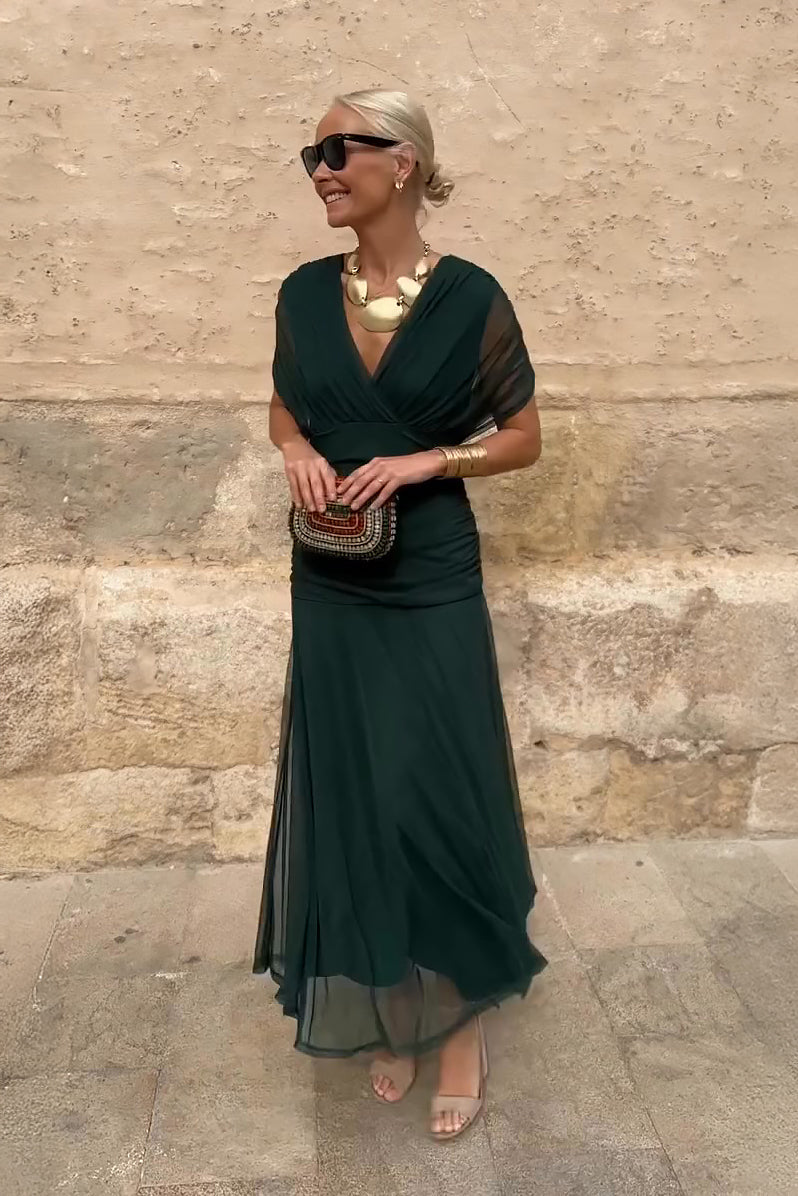 Chocolate Tulle Maxi-Length Dress