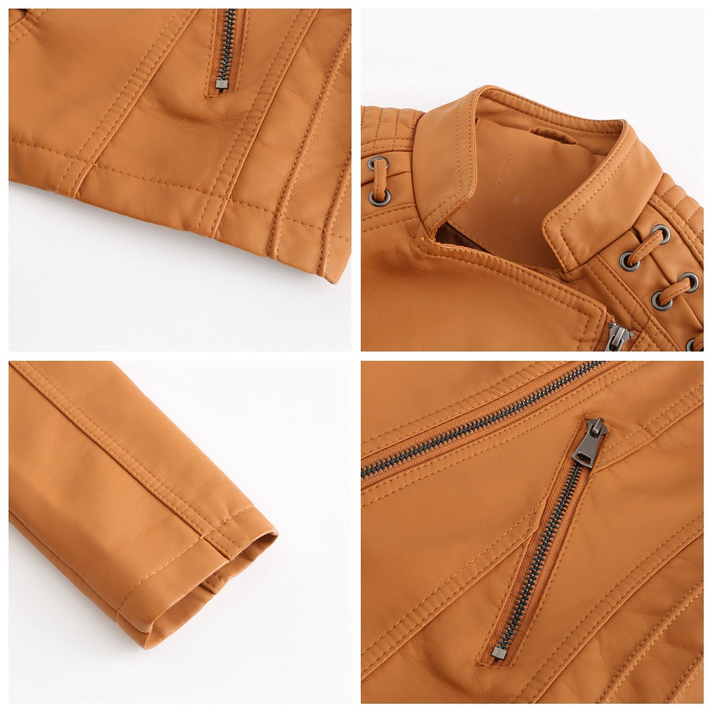 Leather Jacket in Washed Lambskin