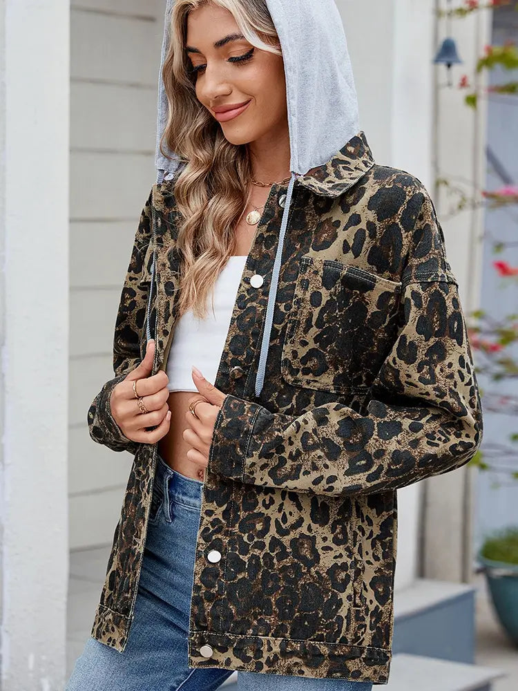 Vintage Denim Jacket with Hood