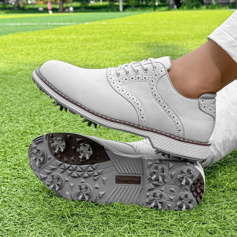 Pebbled Leather Brogue Shoes with Pebbled Texture