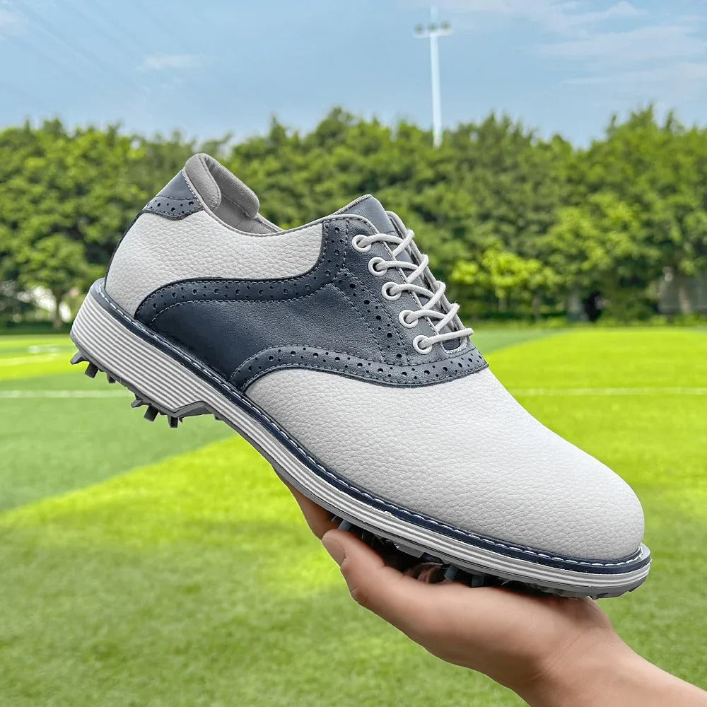 Pebbled Leather Brogue Shoes with Pebbled Texture