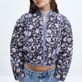 Reversible Jacket with Floral Print and Ethnic Print
