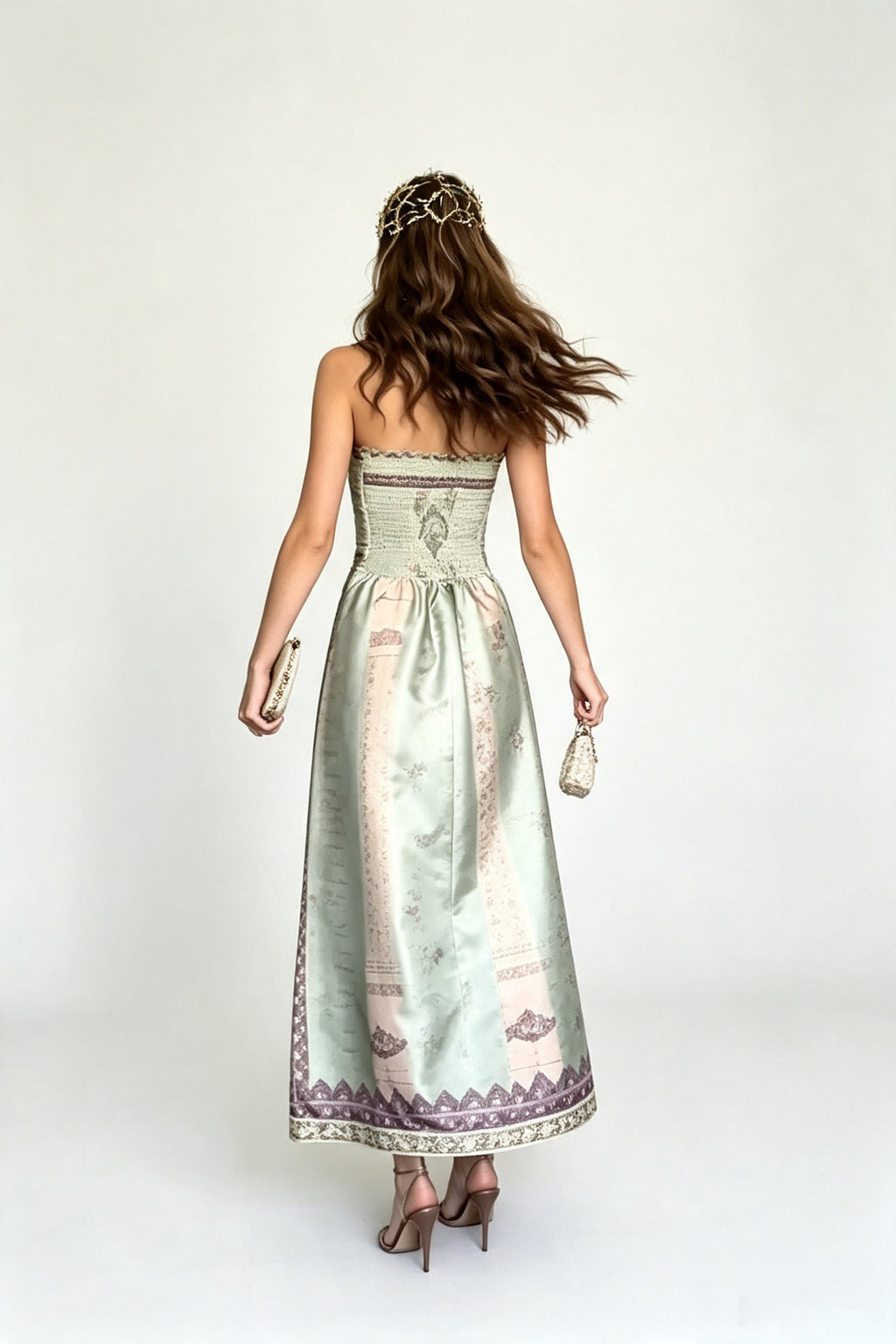Retro Architecture Maxi-Length Dress