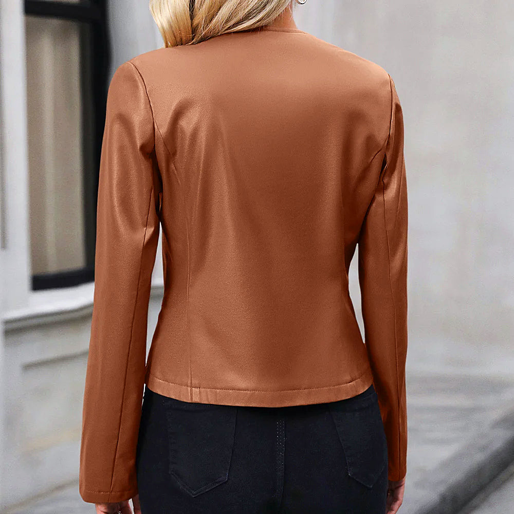 Stylish Leather Jacket in Biker Style