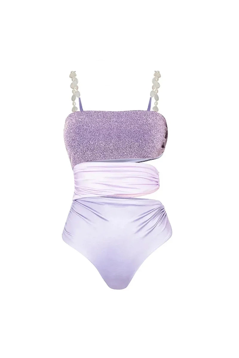 Glitter Cut-Out Resort Swimwear Set
