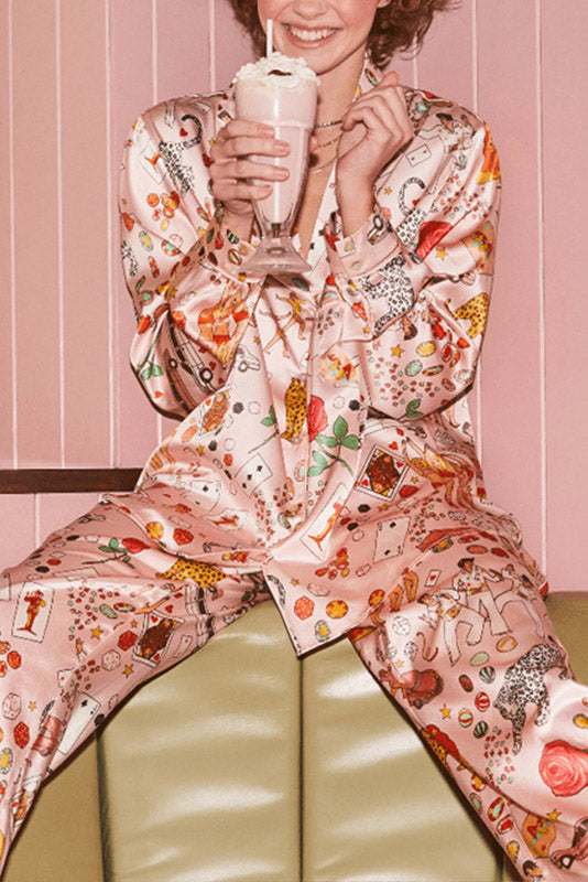 Coordinated Luxury Mahjong Queen Pajama Set