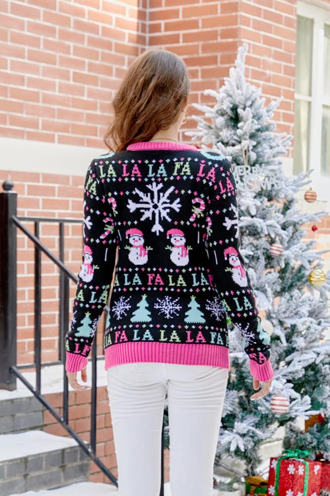 Modern Snowman Christmas Knit Sweater