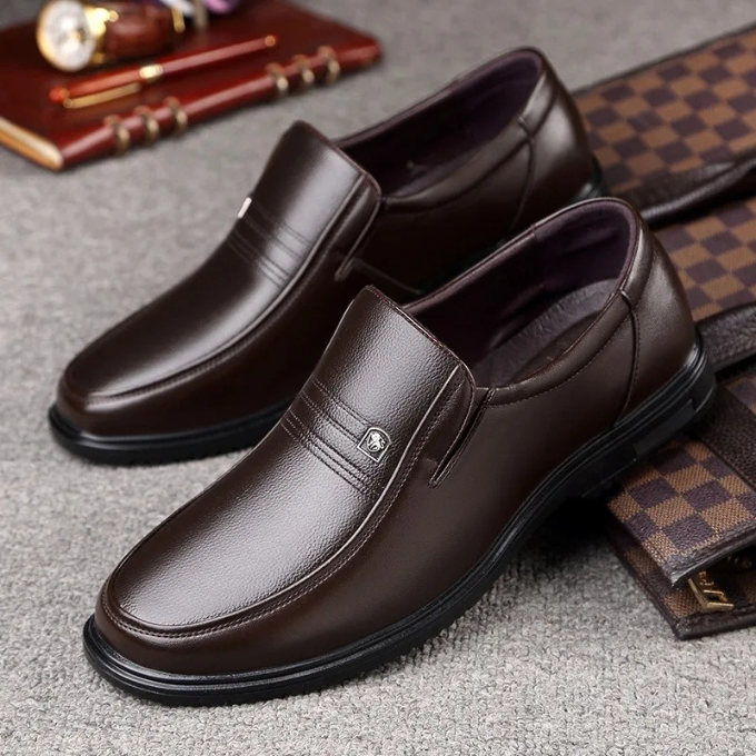 Leather Loafers with Semi-Gloss Finish