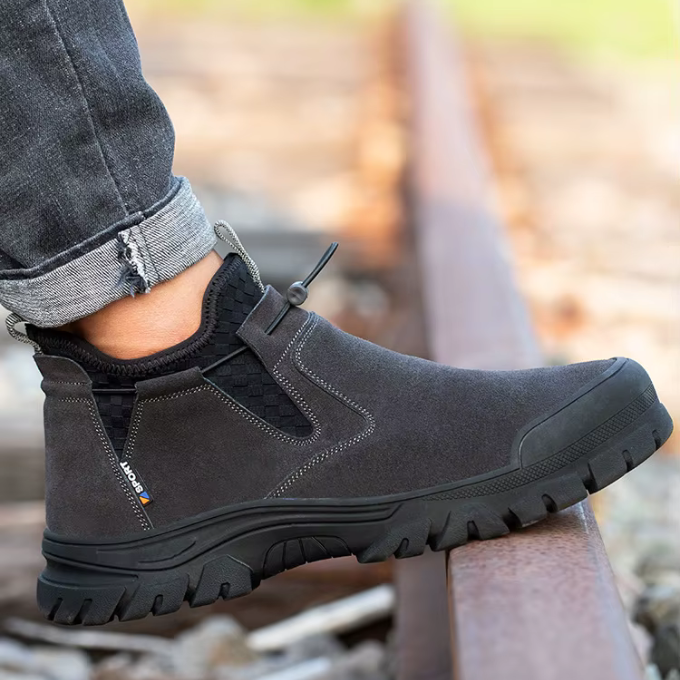 Suede Sneakers with Slip-Resistant Tread