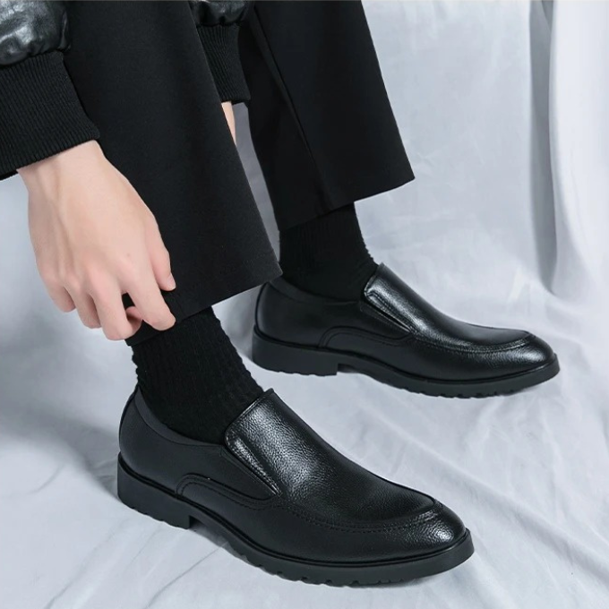 Loafers with Pebbled Texture