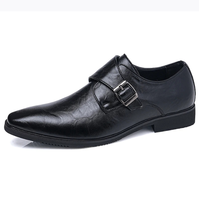 Refined Full-Grain Leather Monk Strap Shoes