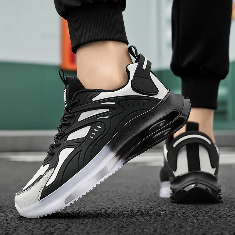 Performance Leather Sneakers with Air-Cushioned Heel