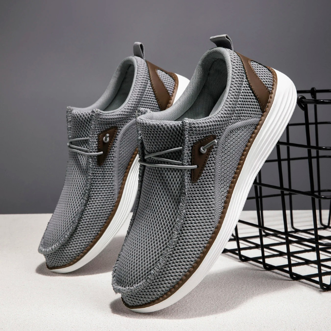Mesh Loafers with Woven Detail
