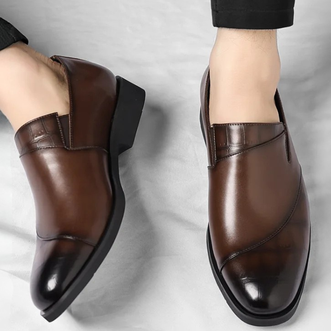 Casual Polished Leather Loafers