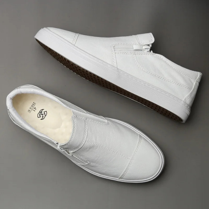 Leather-Look Sneakers with All-Day Comfort