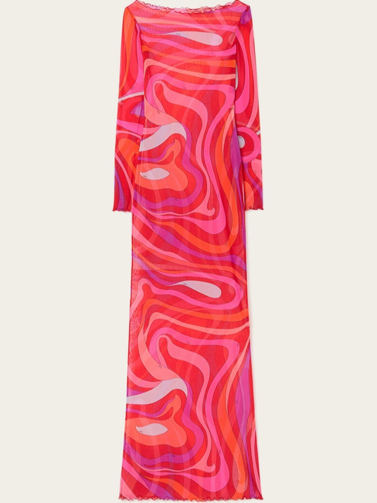 Marm Chiffon Maxi-Length Dress