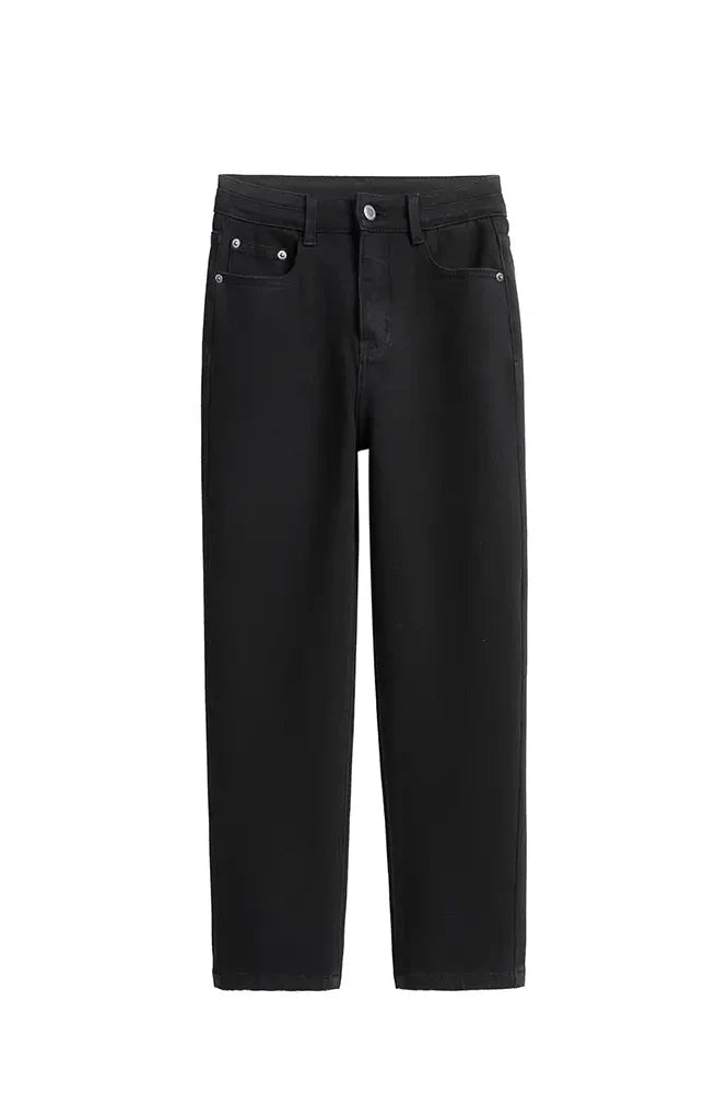 Black High-Waisted Cigarette Jeans