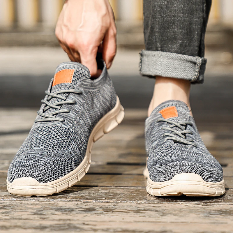 Mesh Knit Sneakers with Shock-Absorbing Sole