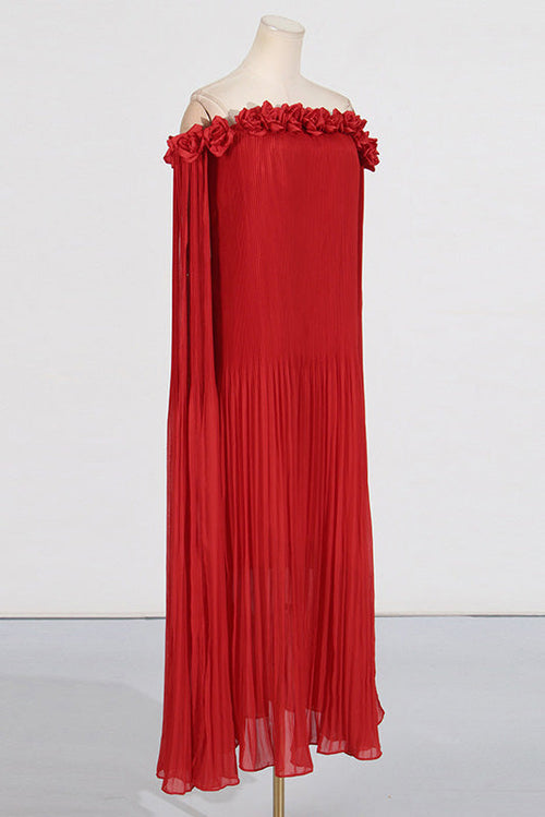3D Flower Maxi-Length Dress