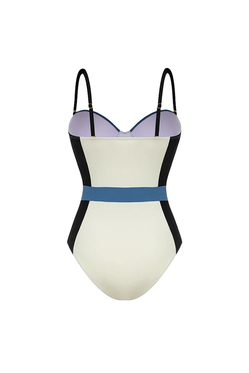 Modern Colorblock Structured One Piece Swimsuit