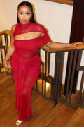 Modern High Neck Sheer Formal Dress