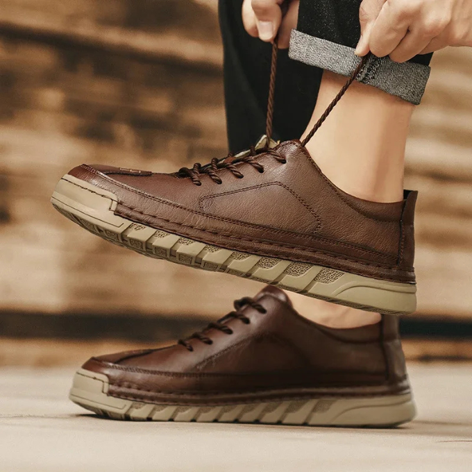 Full-Grain Leather Shoes with Precision Stitching