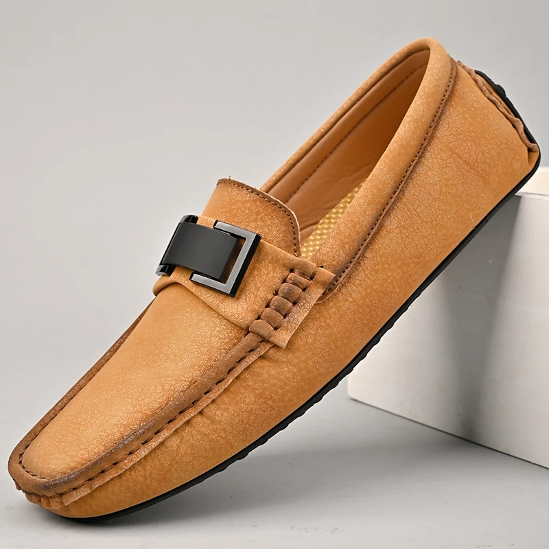 Leather Loafers with Cushioned Insole