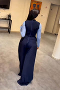 Coordinated Smart Navy Layering Jumpsuit Set