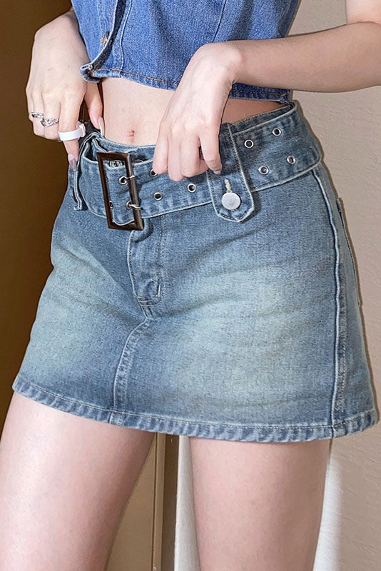 Short Denim Skirt Trousers