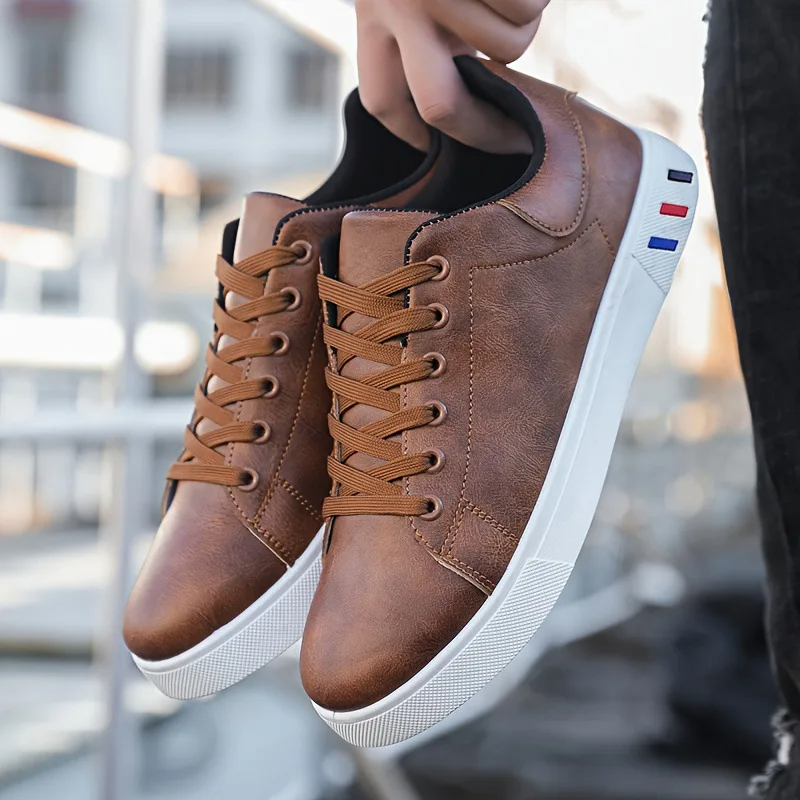 Vegan Leather Sneakers with Rubber Sole