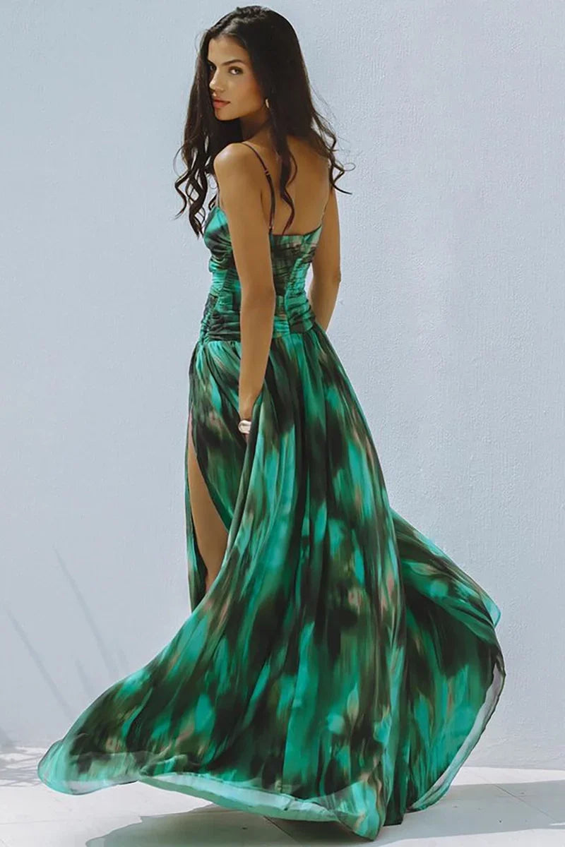 Ink Green Cut-Out Swimwear Set