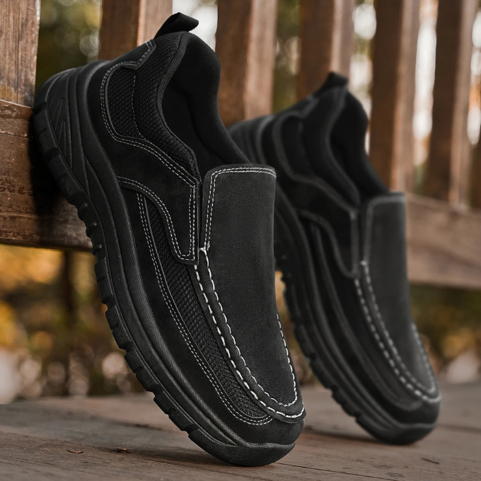Suede Slip-On Shoes with Cushioned Insole