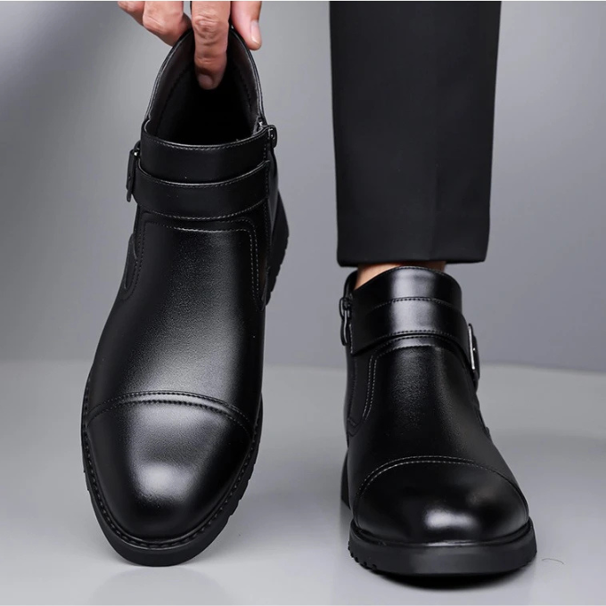 Leather Chelsea Boots with Rubber Sole