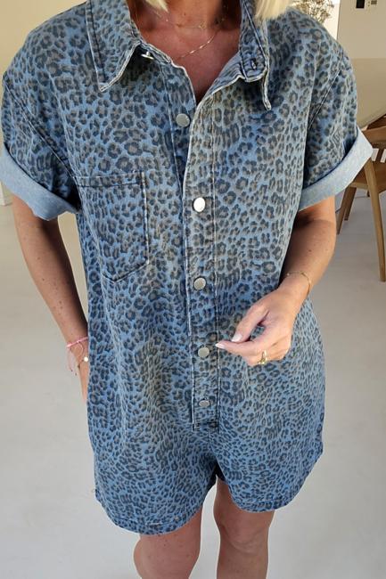 Modern Jini Jeans Playsuit Blue Leo
