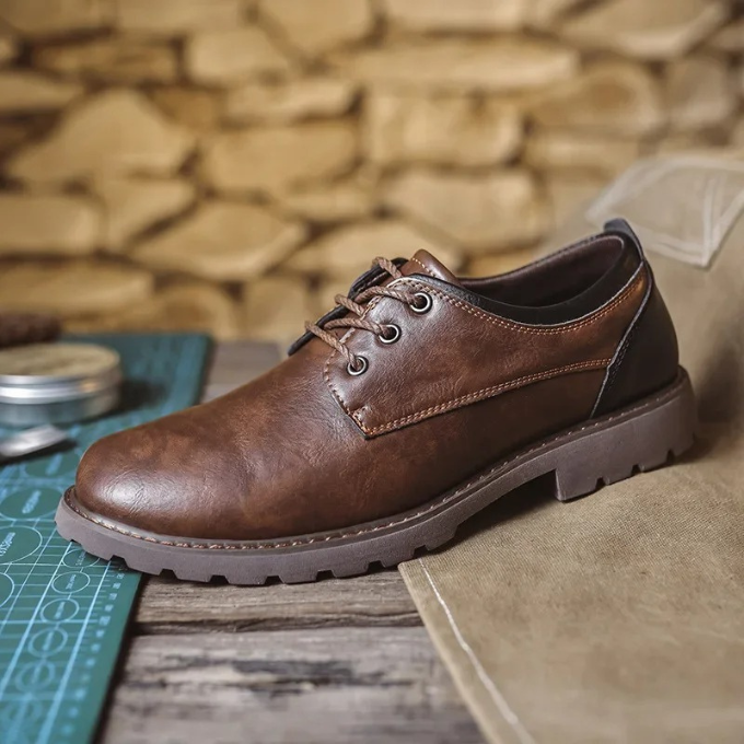 Casual Polished Leather Oxford Shoes