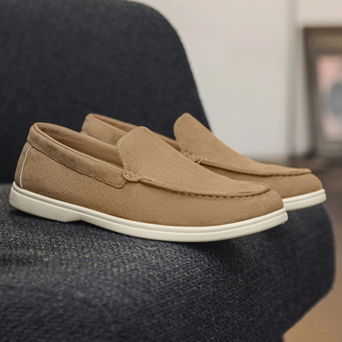 Suede Loafers with Rubber Sole
