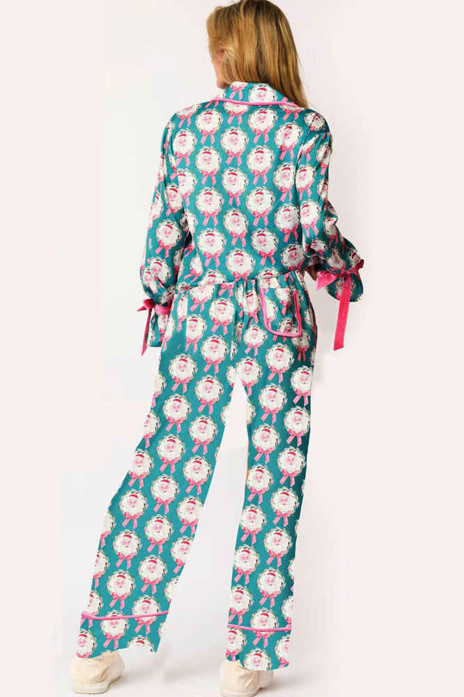 Coordinated Santa Print Pajama Set