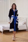 Modern Single-Breasted Plush Hooded Robe