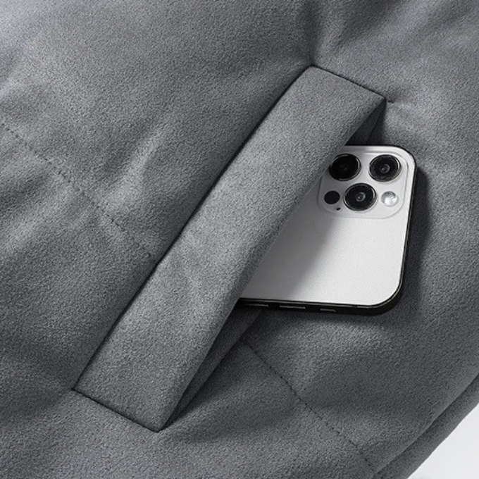 Wool Blend Jacket with Stand Collar
