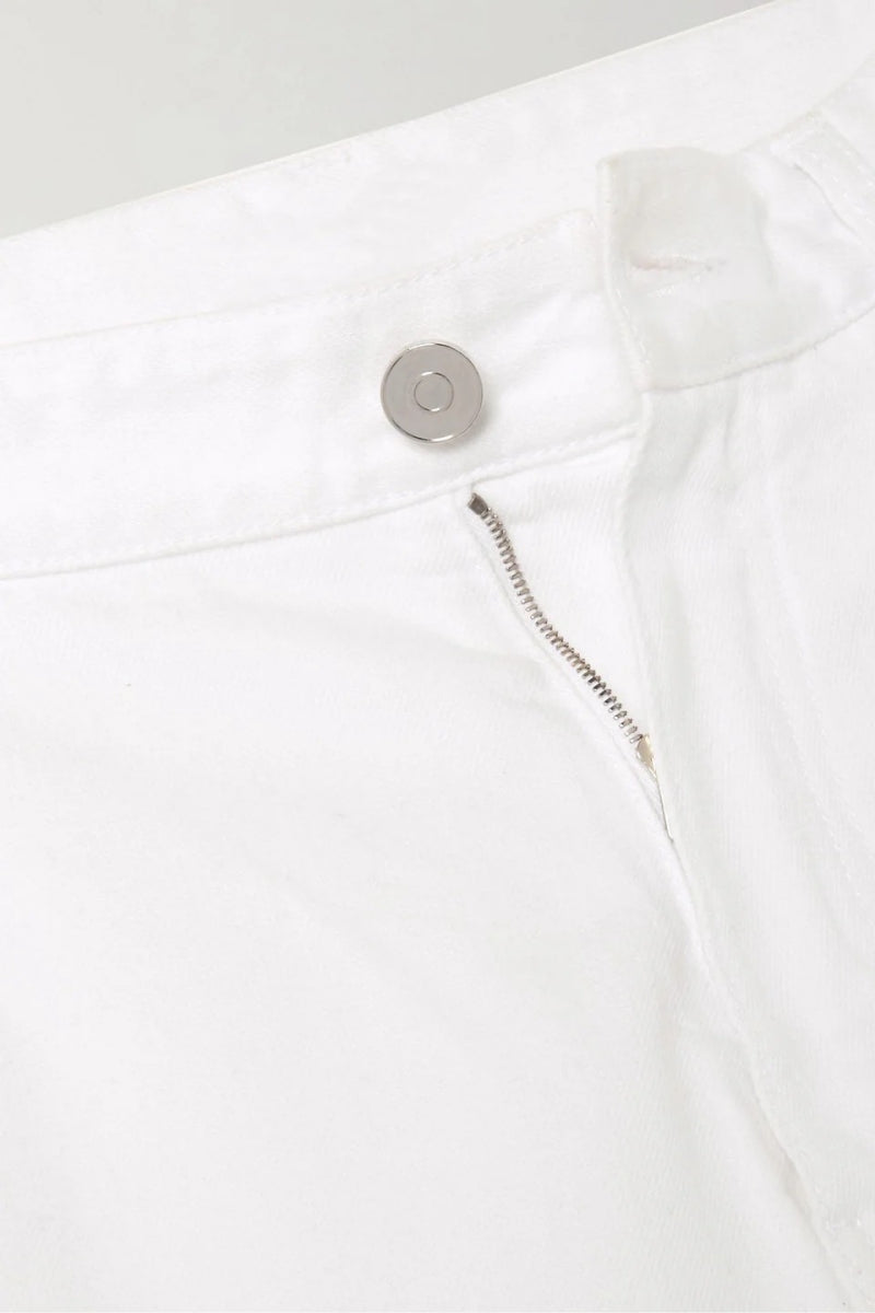 Modern Ruffled Mid-Rise Wide-Leg Jeans