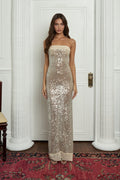 Soft Sequined Maxi-Length Dress