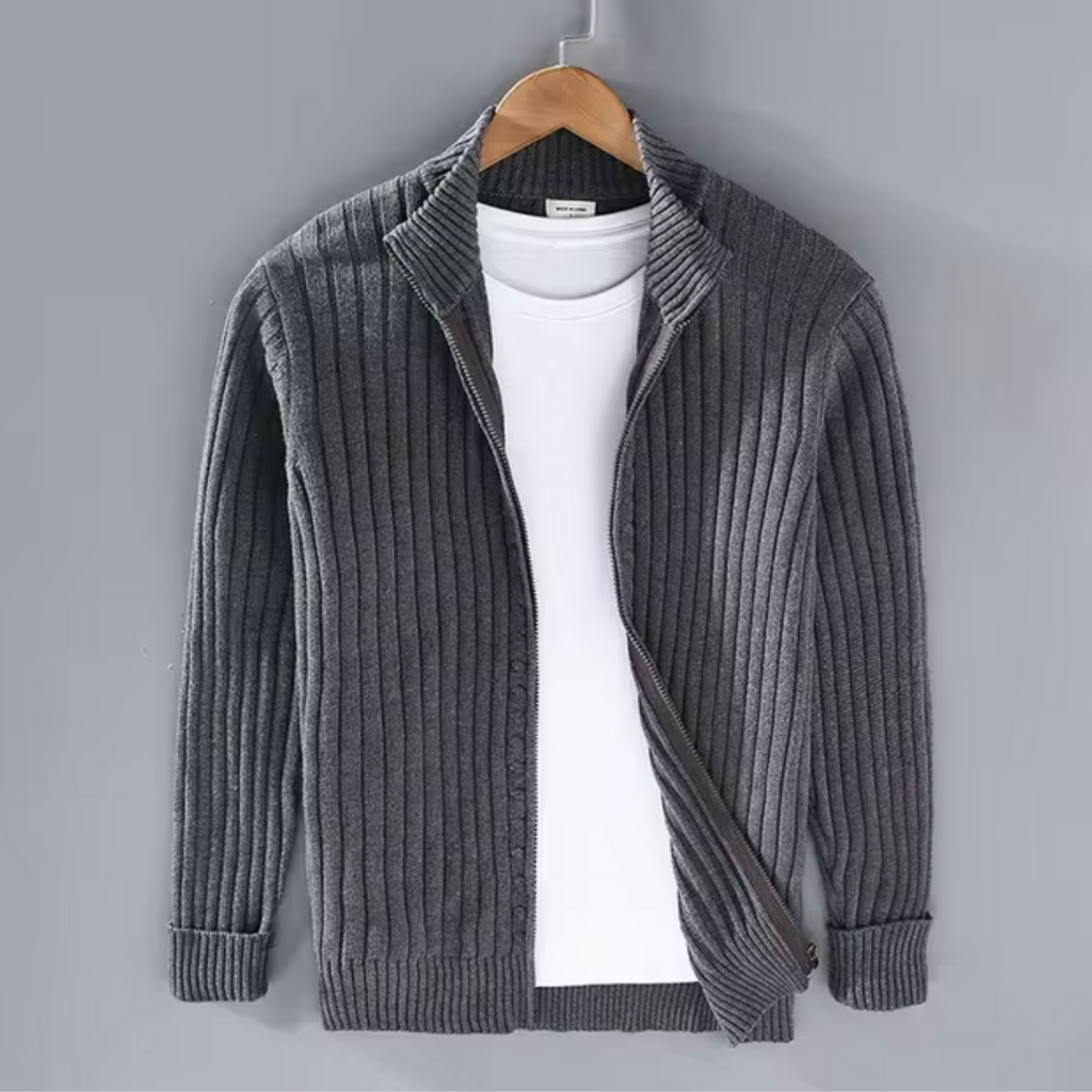 Knit Cardigan with Zip Front