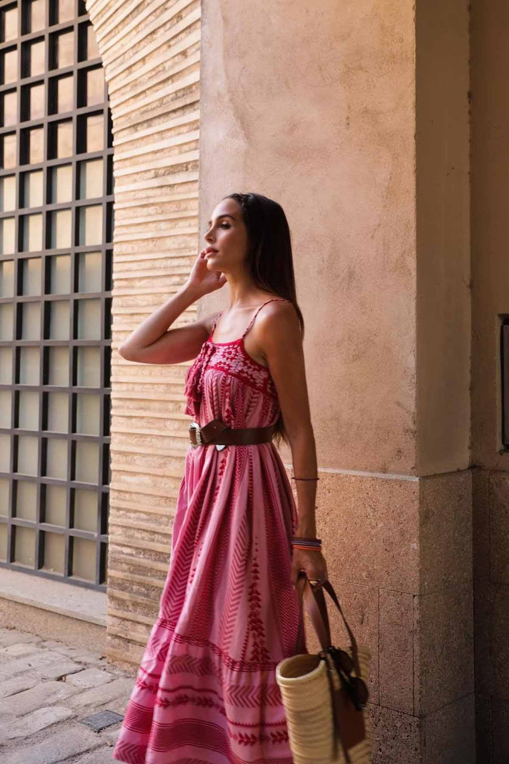 Modern Ethnic Knitted Suspender Long Skirt